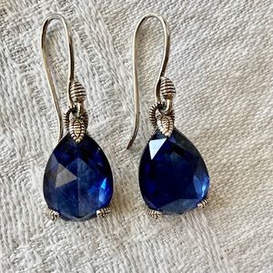 Judith Ripka sterling silver earrings blue